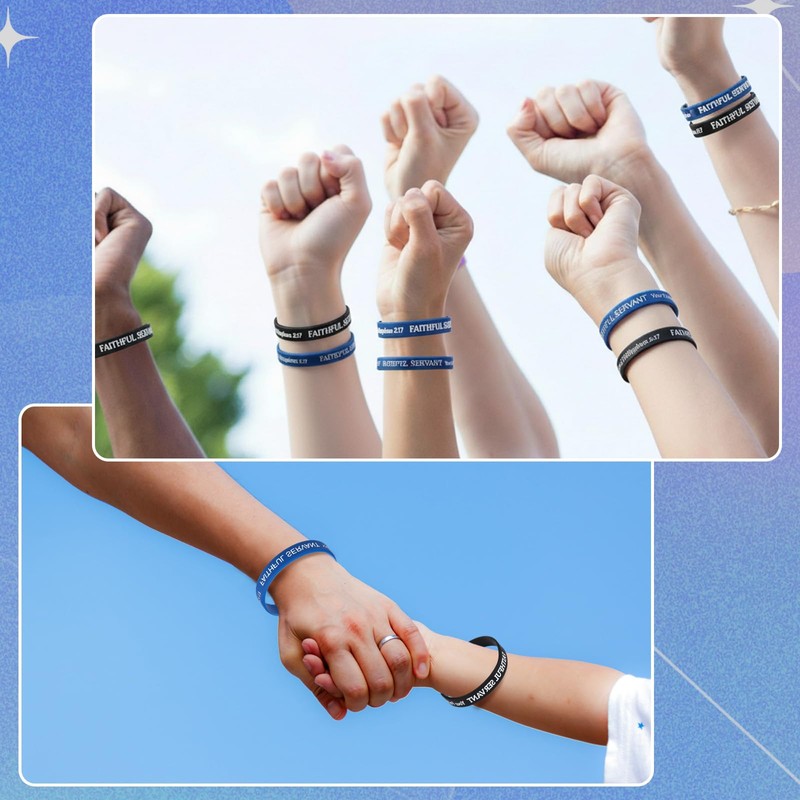 PullCrease 50 Pcs Christian Bible Verses Bracelets Bulk Scripture Silicone