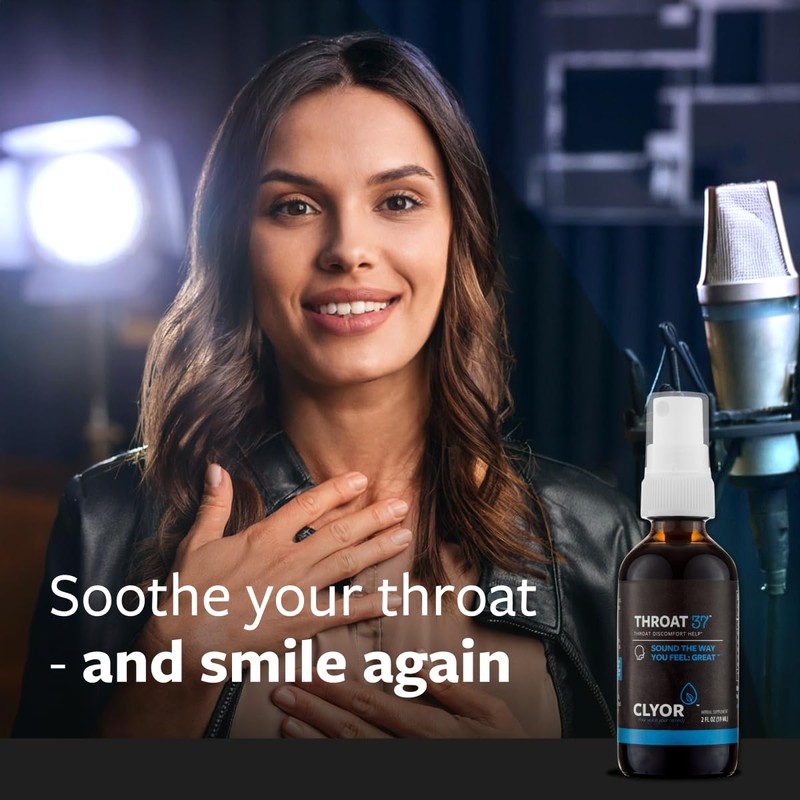 CLYOR THROAT37 – Natural Sore Throat Relief Spray – Natural