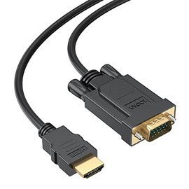 HDMI to VGA Cable 3FT, Uni-Directional Computer HDMI to VGA Monitor 3-Feet Video Cord (Male to Male) Compatible for Raspberry Pi, Roku,Computer, Desktop, Laptop, PC, Monitor, Projector, HDTV and More