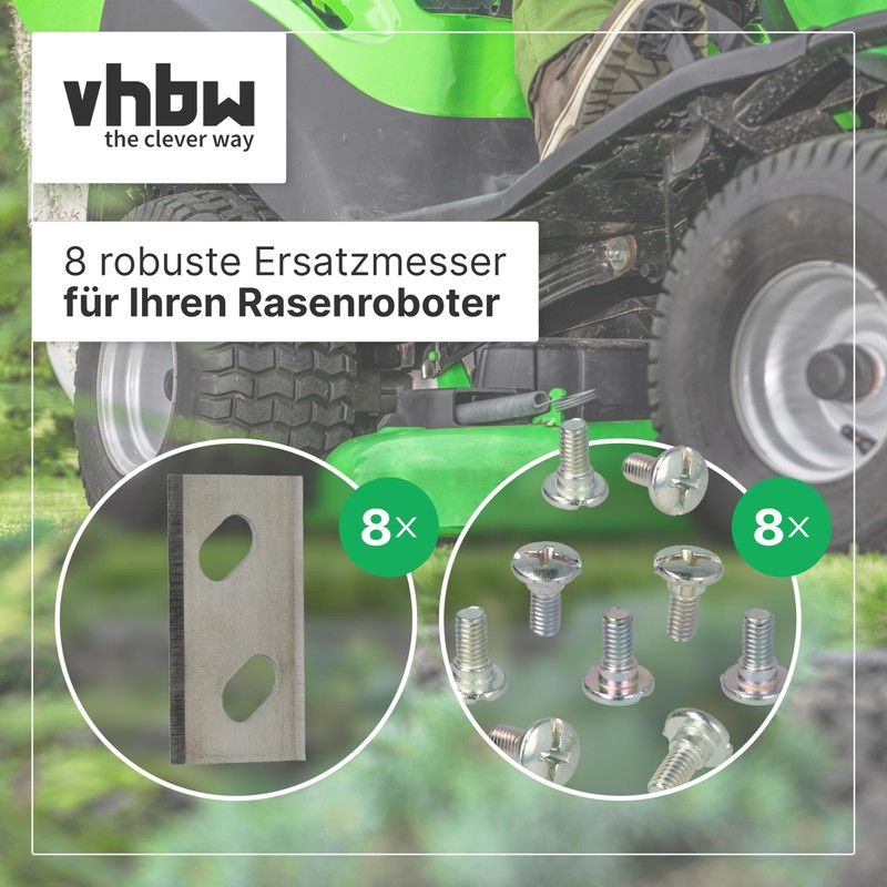 vhbw 8 x replacement blades for Arnold 1111-M6-1008 for lawnmowers,