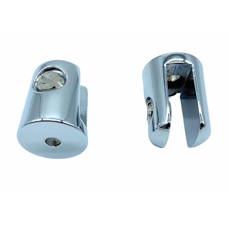 JAM2DAY 2 Glass Shelf Support Brackets Polished Chrome with Rubber