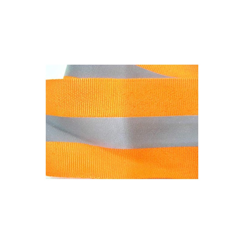 2ms of orange Silver fluorescence ribbon Hi Viz Reflective ribbon
