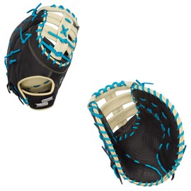 SSK Z5 Craftsman Baseball First Base Mitt – 12” – 12.25” – 12.5” – 13" – Right & Left Hand Throw (Black/Camel/Electric Blue, 13" - Left Hand Throw)