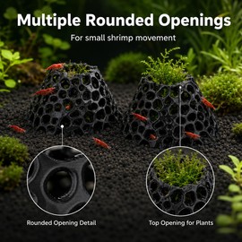 Shrimp Cave 2-Pack, Volcano-Style Shrimp Hides