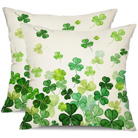 DFXSZ St Patricks Day Pillow Covers 16x16 Happy St Patricks Day Lucky Clovers Decor for Throw Pillows Covers St Patricks Day Pillow Covers Decor Couch Living Room 73B