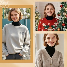 EQLEF Fake Collar for Women, Warm Turtleneck Fake Collar Detachable Collar Turtleneck Half Top for Sweater Shirt and Blazers