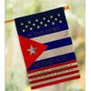 USA Decoration Stand with Cuba Burlap House Flag Pack Support