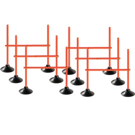 TNZMART 3.3 FT Agility Poles Adjustable Hurdles for Soccer Football Speed Training Equipment Track and Field (6 Groups, Orange)
