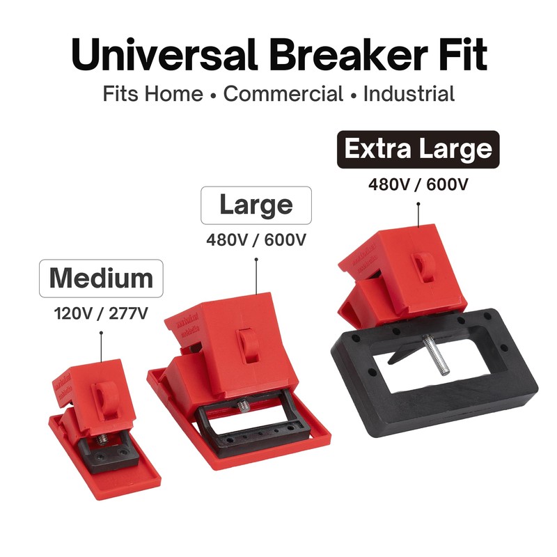 Boviisky Circuit Breaker Lockout, 3 Pack, 480/600 Volt Extra Large,
