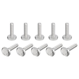 sourcing map T-Slot Bolts, 20pcs M6x25mm T Slot Drop-in Stud Sliding Bolts 304 Stainless Steel T Shape Screws for T Track