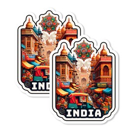 India Magnet 4 Inch 2-Pack – Strong Vinyl Decorative Travel Magnets for Fridge Locker Kitchen Office – Cute Fun Aesthetic Cool Durable & Long-Lasting Souvenir ID44999