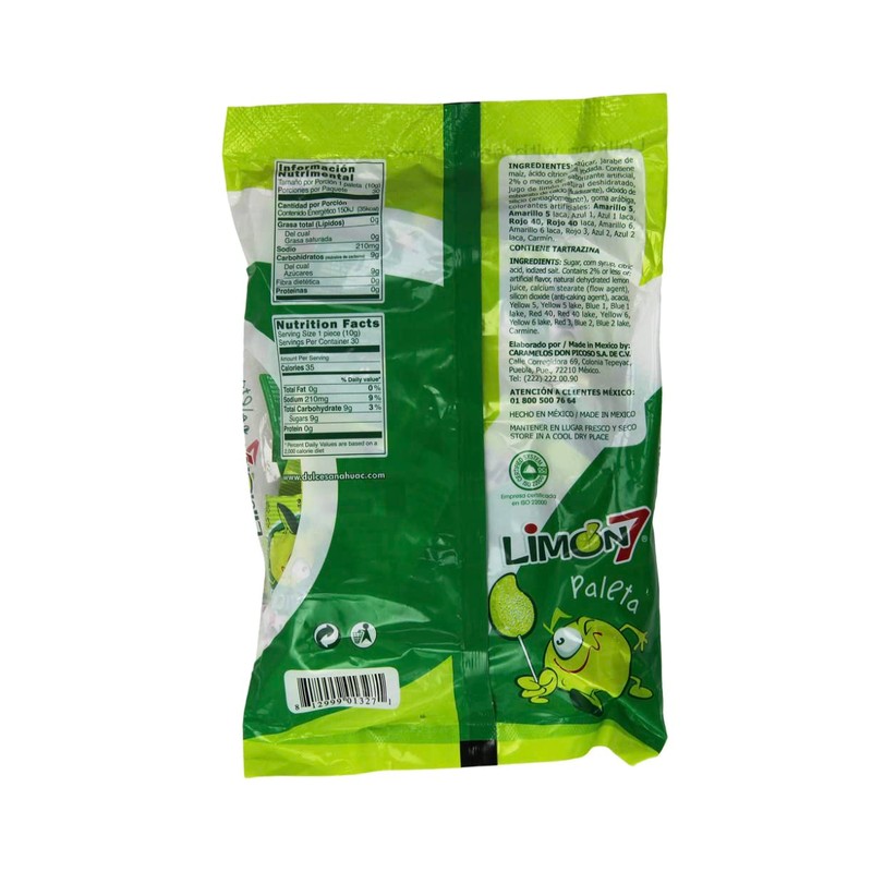 2 - Limon 7 Paleta Lollipop Covered with Lemon &