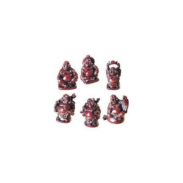 JapanBargain 3578 Chinese Laughing Lucky Buddha Statues, 6 Figurines Set