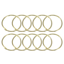 sourcing map 24Pcs 2 Inch Shower Curtain Rings Rustproof Metal Round Shower Hooks Snap Joint Design for Bathroom Shower Rod, Gold