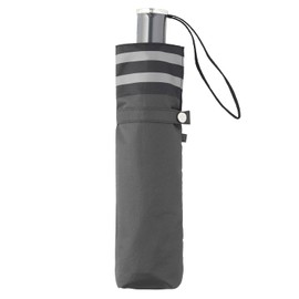 Moonbat [Lanvin on Blue] Rain Umbrella, Folding Umbrella, Automatic Open/Close, Yarn-Dyed, Large Size, Hem Border, 21-084-11114-15 Gray, gray