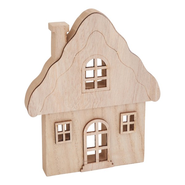 VBS Haus Silhouette Wintertime 5-Piece MDF Wood Ideal for Photos,