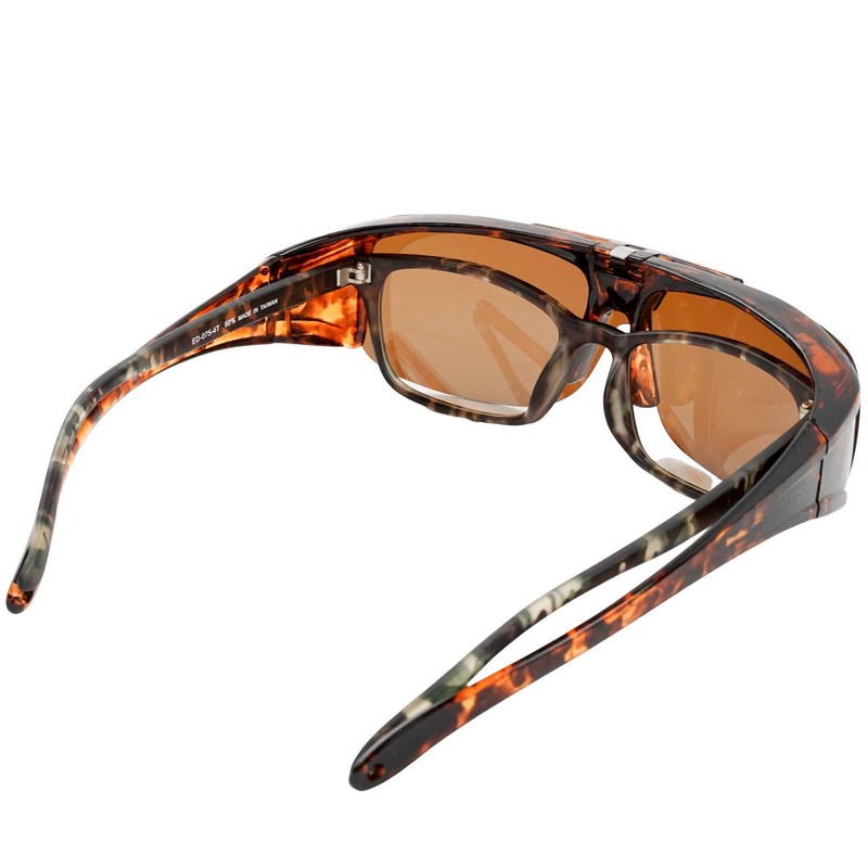 EDWIN EDF-011-8 Flip Up Sunglasses, Polarized Over Glass, Plastic Frame,