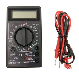 JZK DT-830D Black Digital Multimeter Voltmeter Ammeter Digital LCD Multimeter, AC DC Rods with diode