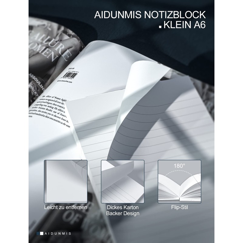 Notepad A6 Lined Tear-Off Pack of 4 Notepads A6 Blank