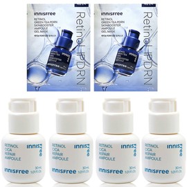 Innisfree Retinol Cica Trace Ampoule 30ml (4 pieces + 2 PDRN gel masks) / 이니스프리 레티놀 시카 흔적 앰플 30ml (4개+PDRN겔마스크 2매)