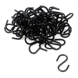 Meprotal 50pcs 1inch S Hooks, Black Mini Ornament Iron Hooks Hanger Small S Hook for Hanging Jewelry Kitchenware Plants