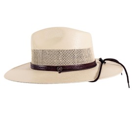 American Hat Makers Florence Fedora Hat — Straw Sun Hats for Women & Men Cream