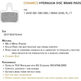 4 Pairs Mountain Bike Brake Pads for AVID Elixir and DB SRAM LEVEL TL and T / Sram Force eTap AXS Brake Pads Resin Bike Disc Pads