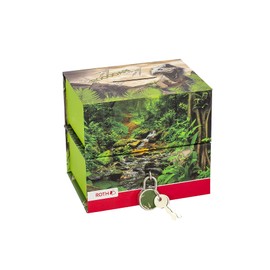 ROTH Tyrannosaurus Money Box with Two Compartments - Magnet, Lock and Key, Cardboard Money Box
