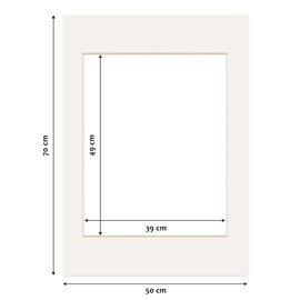 PHOTOLINI Picture Mount, White, 10 x 10 cm to 30 x 45 cm