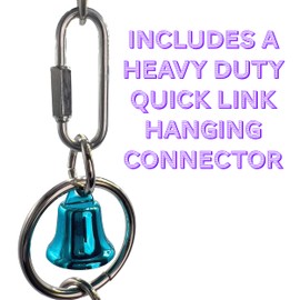 Mandarin Bird Toys 1056 Ring N Ring by M&M - Handcrafted Heavy Duty Shiny Cage Toy, Thick Tough Rings, Powder Coated Metal Bells, Great for Hanging Pulling Tugging, Easy to Adorned with More Material