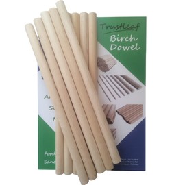 Trustleaf 16mm x 30cm Birch Hardwood Wooden Dowels (10 Dowels)