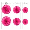 MOWO Hot Pink Paper Fans Hanging Decoration for Summer Birthday