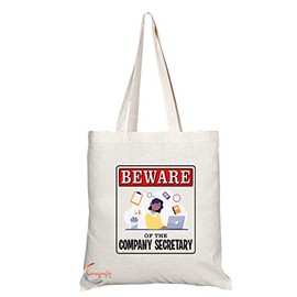Coralgraph Inc TB993 Beware of the Company Secretary Novelty Present Gift Printed Eco-Friendly Stylish Long Handled Tote Shoulder Bag