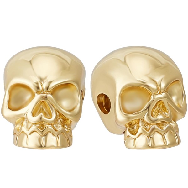 Beebeecraft 10pcs/box Skull Beads 18K Gold Plated Skeleton Head Spacer