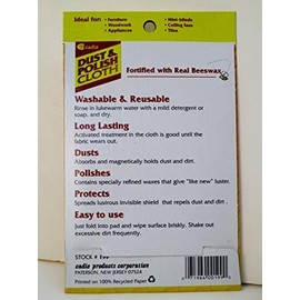 Cadie Reusable Dust and Polishing Cloth - Beeswax Furniture Wipes for Cleaning or Wiping Dirt Surfaces at Home and Office - Great Cleaner for Wood, Tiles, Blinds and Ceilings Fan | 4 Pack