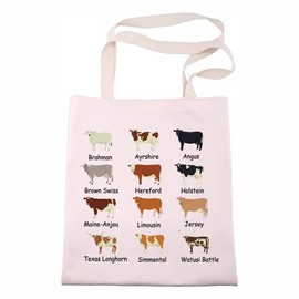 Cow Lovers Tote Bag Cow Owner Shoulder Shopping Bag Cow Mom Gift Animal Lover Gifts Cow Farmer Owner Gifts (Cow Farmer)
