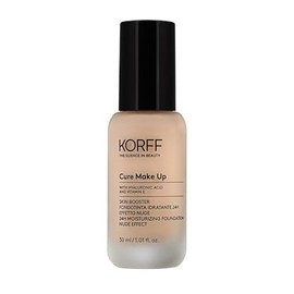 Korff Skin Booster Moisturising Foundation 24h Nude Effect with Hyaluronic Acid and Vitamin E Thin and Silky Texture Low Coverage Nude 05 30ml