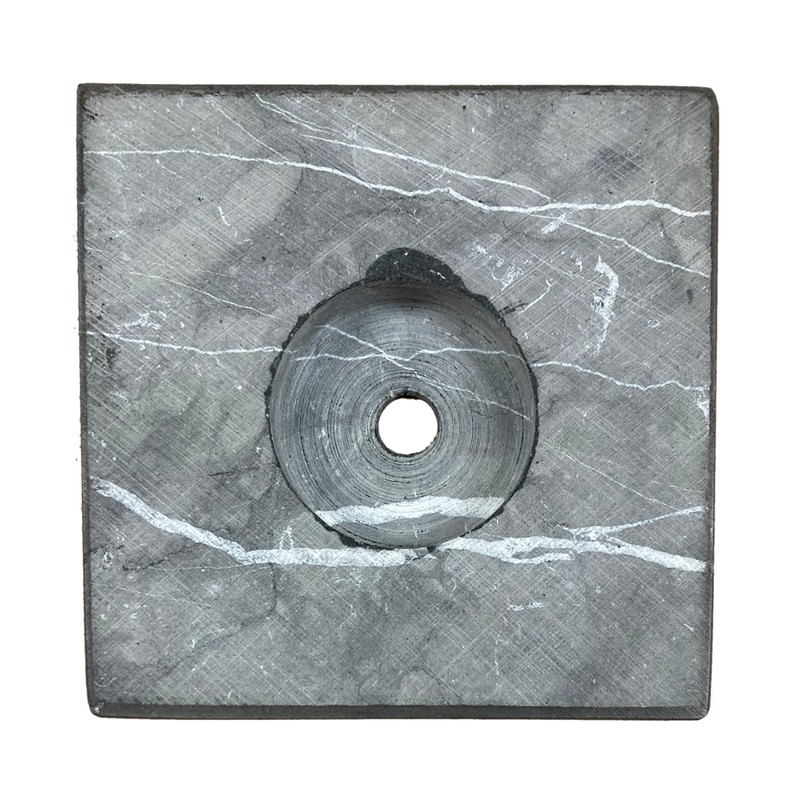 Lamp/Sculpture Base-Marble-5"-Square: Black or White (1 Pc.) (5" Marble-Square-White-No Cord