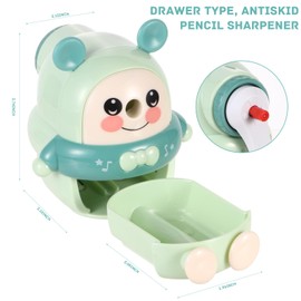 Pencil Sharpener,Cute Manual Pencil Sharpeners Pencil Sharpener Handheld, Portable Cartoon Hand Crank Manual Pencil Sharpener for School Students Stationery Office Supplies (Green)