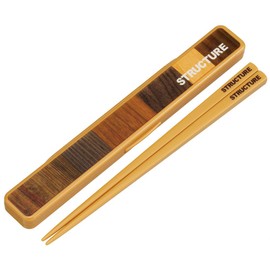 Skater ABC4AG Silver Ion Ag+ Antibacterial Chopsticks & Chopsticks Case Set, 7.7 inches (19.5 cm), Woodgrain, Brown, Made in Japan