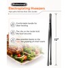 Kitchen Tweezers, Round Tip Tweezer Tongs For Cooking, Black Stainless