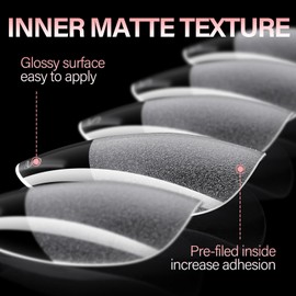 AILLSA Round Almond Nail Tips Soft Gel Medium Nail Tips Full Cover Press On Extension False Gelly Nail Tips 360pcs 12 Sizes Half Matte Pre-shaped Clear Acrylic Fake Nail Tips