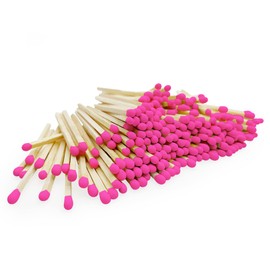 Thankful Greetings Bold Pink Tip 2" Safety Matches | Set of 200+ Bulk Artisan Matchsticks with Striker Stickers | Sweet & Adorable | Decorative & Unique | Life is Too Short for Boring Matches!