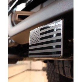 KINIDAS American Flag Metal Trailer Hitch Cover for 2 Inch Receivers - Tow Hitch Cover with with 5/8-Inch Pin Diameter Trailer Hitch Lock, Safeguard Your Trailer with Patriotic Flag