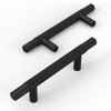 ROMATEE 10 Pack Matte Black knurled Cabinet Pulls 3 Inch