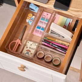 Sorbus Clear Drawer Organizer Set for Office Storage (5-Piece)