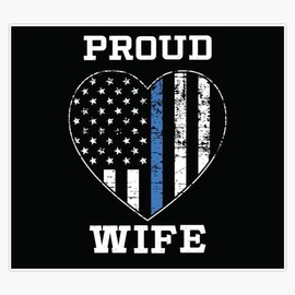 Thin Blue Line Proud Police Wife Window Bumper Sticker Decal 5"
