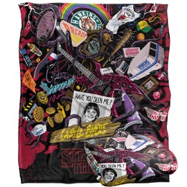 Stranger Things Stranger Things Day Icons Coperta super morbida al tatto setoso – 152 x 127 cm
