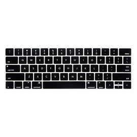 ProElife Premium Ultra Thin Silicone Keyboard Protector Cover Skin for MacBook Pro with Touch Bar 13-inch 15-inch (Model A1706, A1707, A1989, A1990, A2159) (2016 2017 2018 2019 Released) (Black)