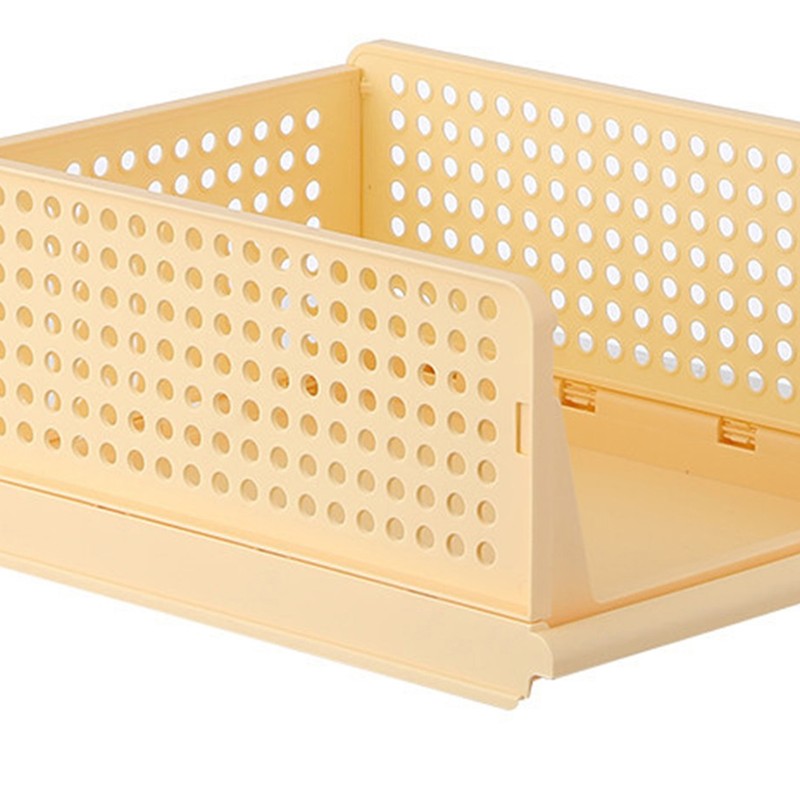 Stackable Storage Basket Plastic Large Open Drawer Wardrobe Cloth Container